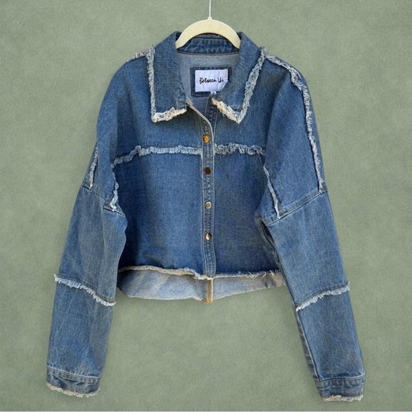 Between Us Jackets & Blazers - Distressed Blue Denim Jacket